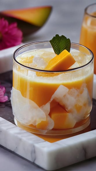 Frozen Mango Yogurt Dessert With Bournville Chocolate Swirls