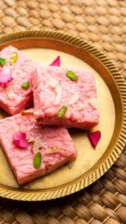 Gulkand Burfi With Bournville Flakes For World Milk Day