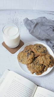 Vegan Oatmeal Chocolate Chip Cookies Made With Dairy-Free Cocoa