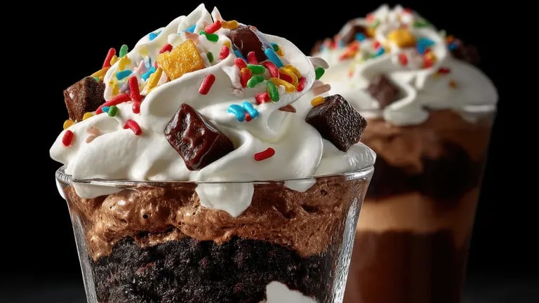 Rich Dark Chocolate Mousse With Pistachio And Gems Garnish Recipe