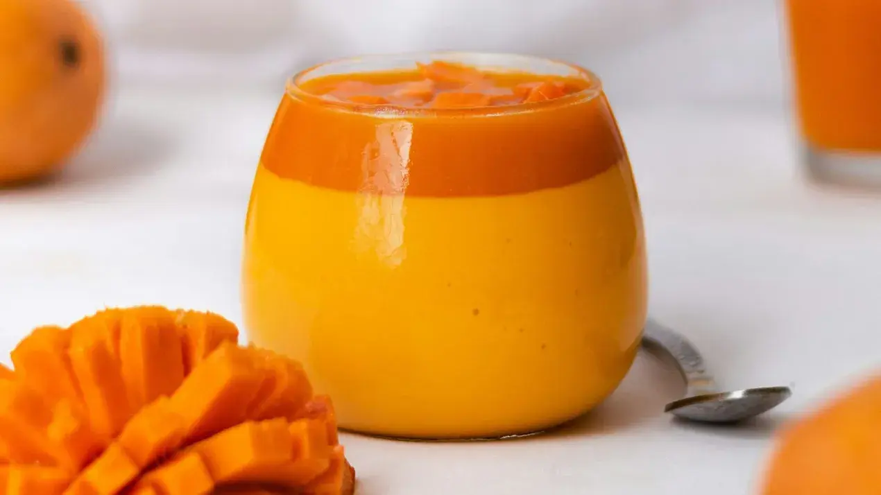 How to Make Smooth Mango Mousse with Crunchy Almond Flakes
