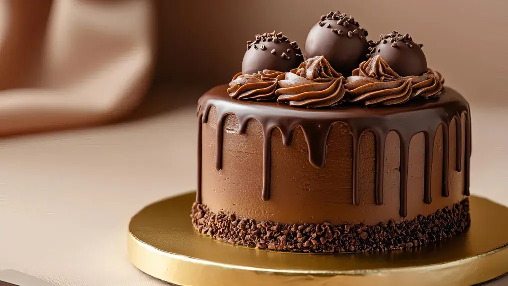 Rich Truffle Cake with a Silk Chocolate Surprise