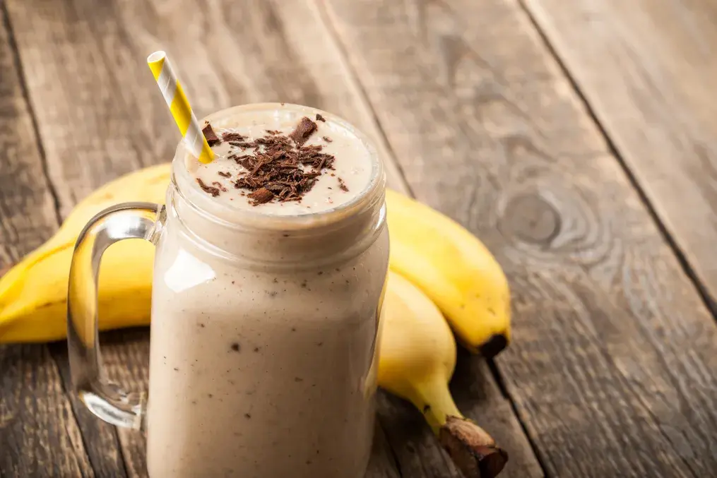 Thick Banana Chocolate Smoothie with Almond Crunch