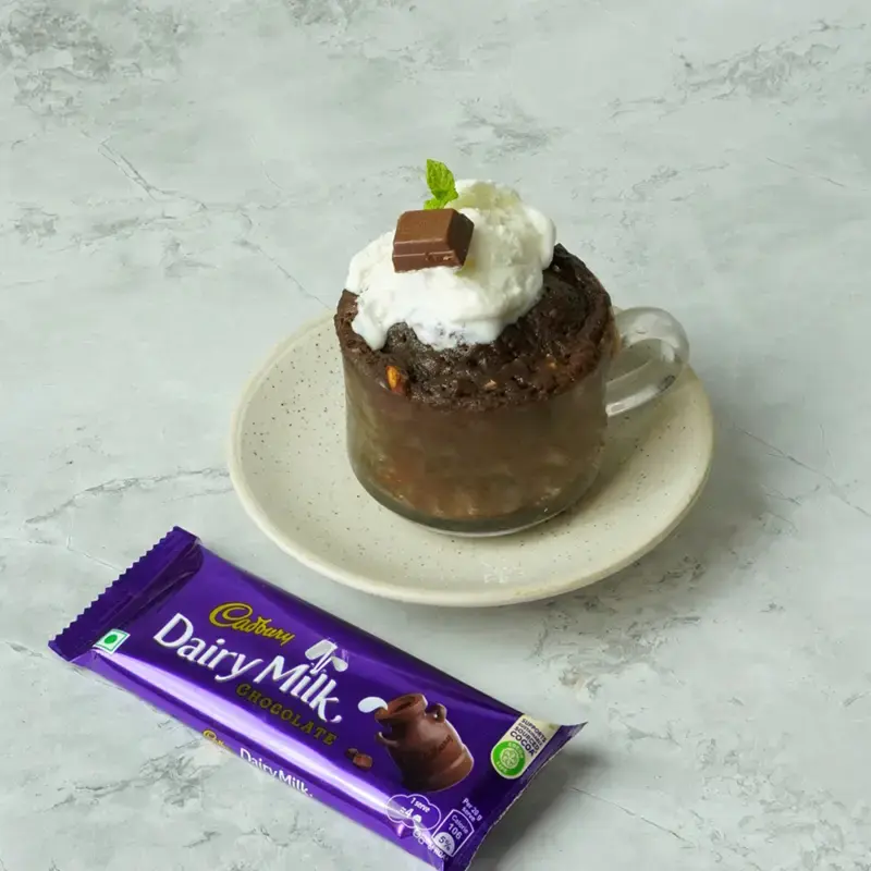 Dairy Milk Quick Mug Cake With Nuts