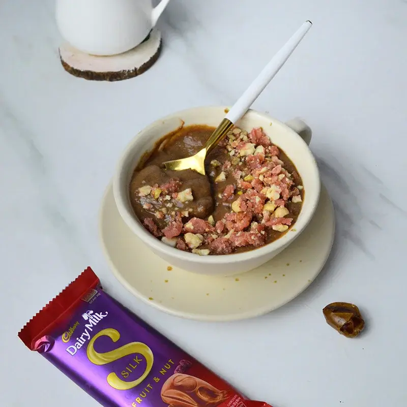 Dairy Milk Silk Dates Payasam with Rose Cashew Crumble