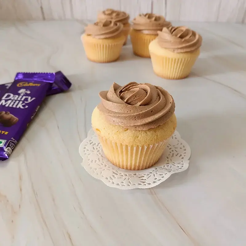 Lemon Cupcake with Whipped Chocolate Ganache Frosting