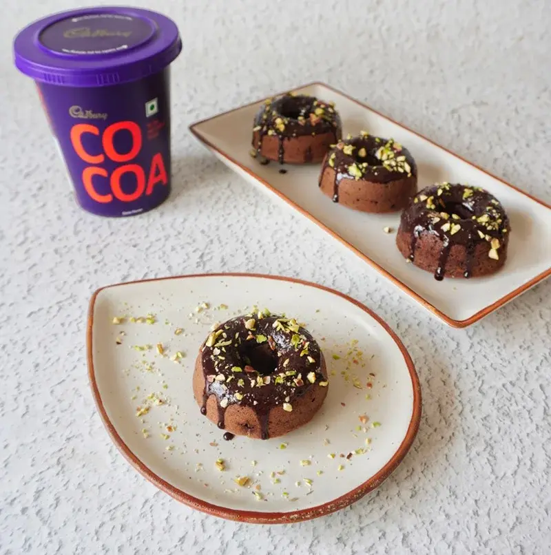 Mocha Donut with Crunchy Nuts & Pistachio