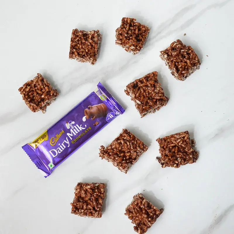 Puffed Rice Dairy Milk Cake 